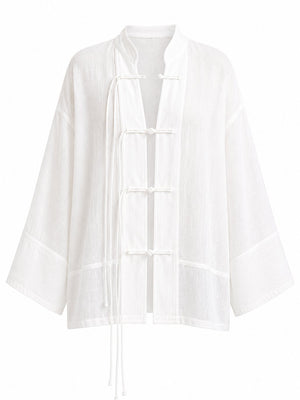 İp Bağcıklı Transparan Kimono - 5098