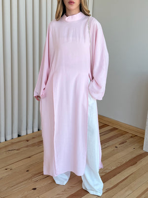 Pembe Yırtmaçlı Uzun Tunik - 8515