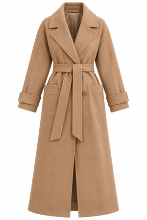 Camel Frankfurt Uzun Kaşe Kaban | LALUVIA