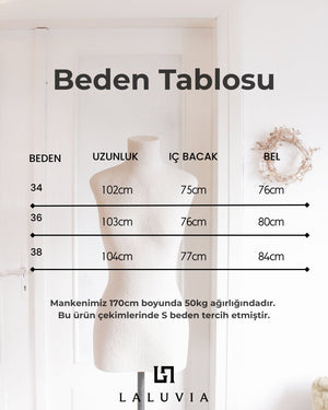 Zebra Desen Paçası Bağlama Detaylı Pantolon - 0290