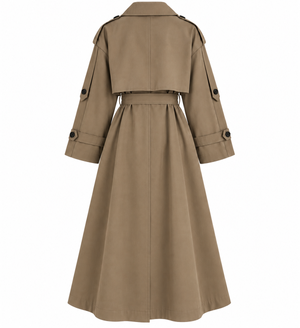 Karamel Lucky Düğme Detaylı Oversize Trençkot - 9476
