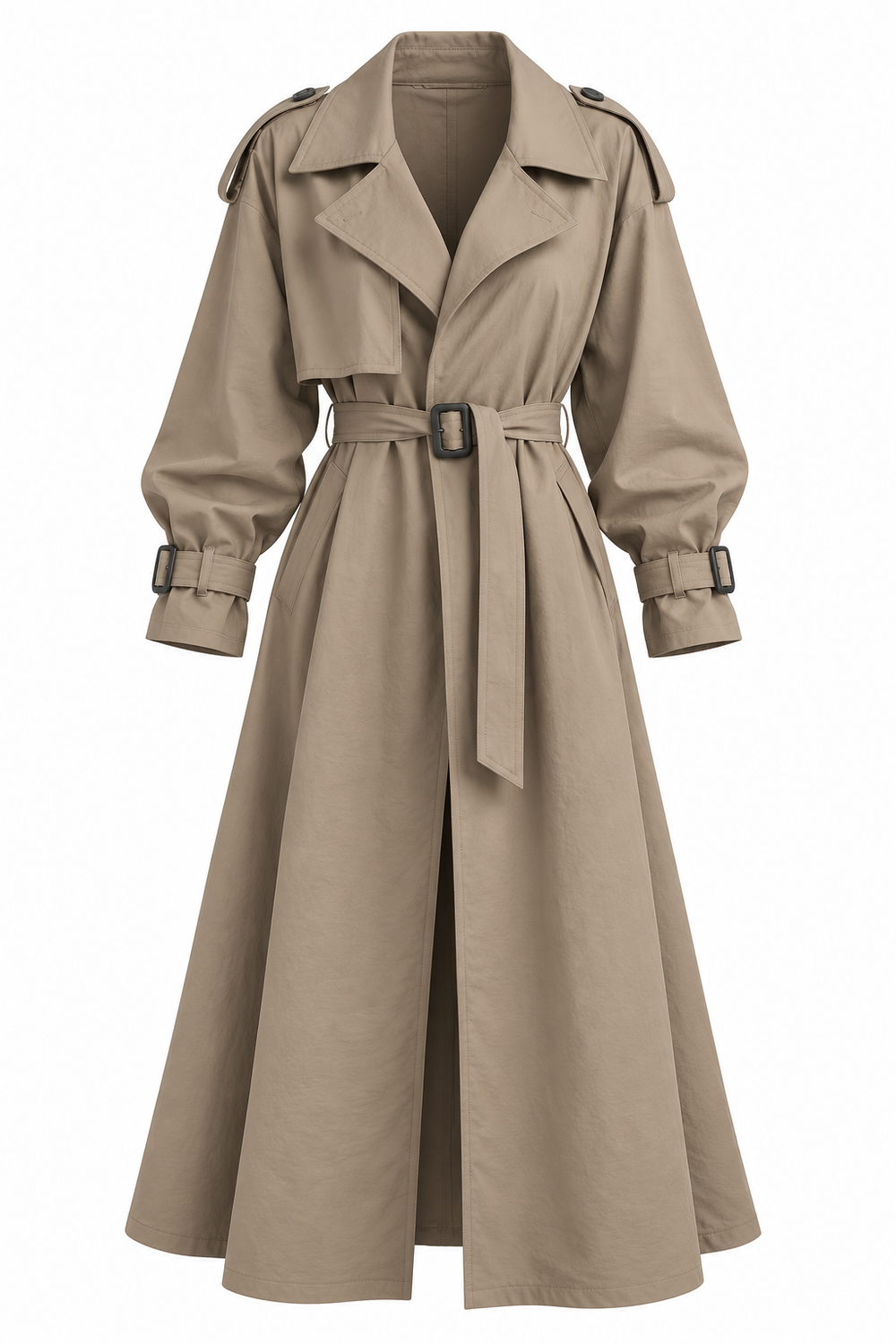 Vizon Kuşaklı Premium Oversize Trençkot - 8646