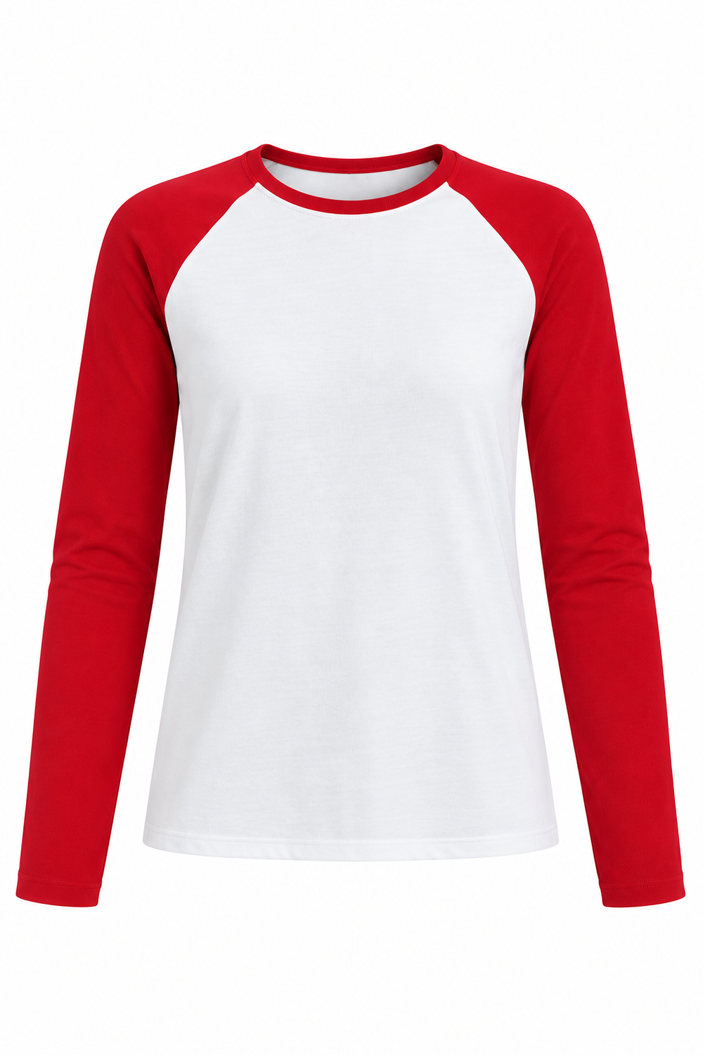 Kırmızı Çift Renk Uzun Kollu T-shirt - 5209