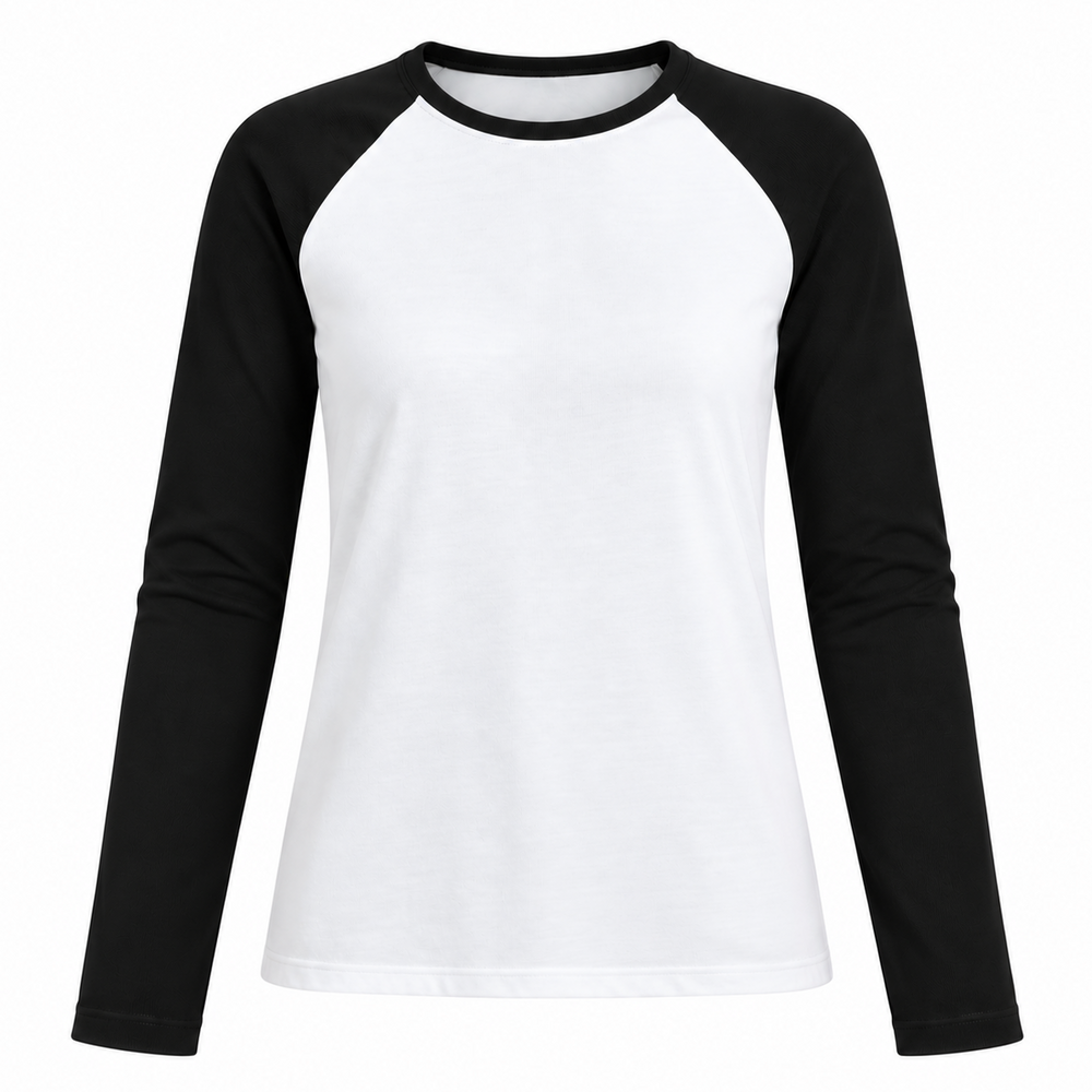 Siyah Çift Renk Uzun Kollu T-shirt | LALUVIA