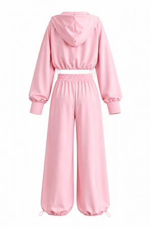 Pembe Crop Üçlü Takım - 3223