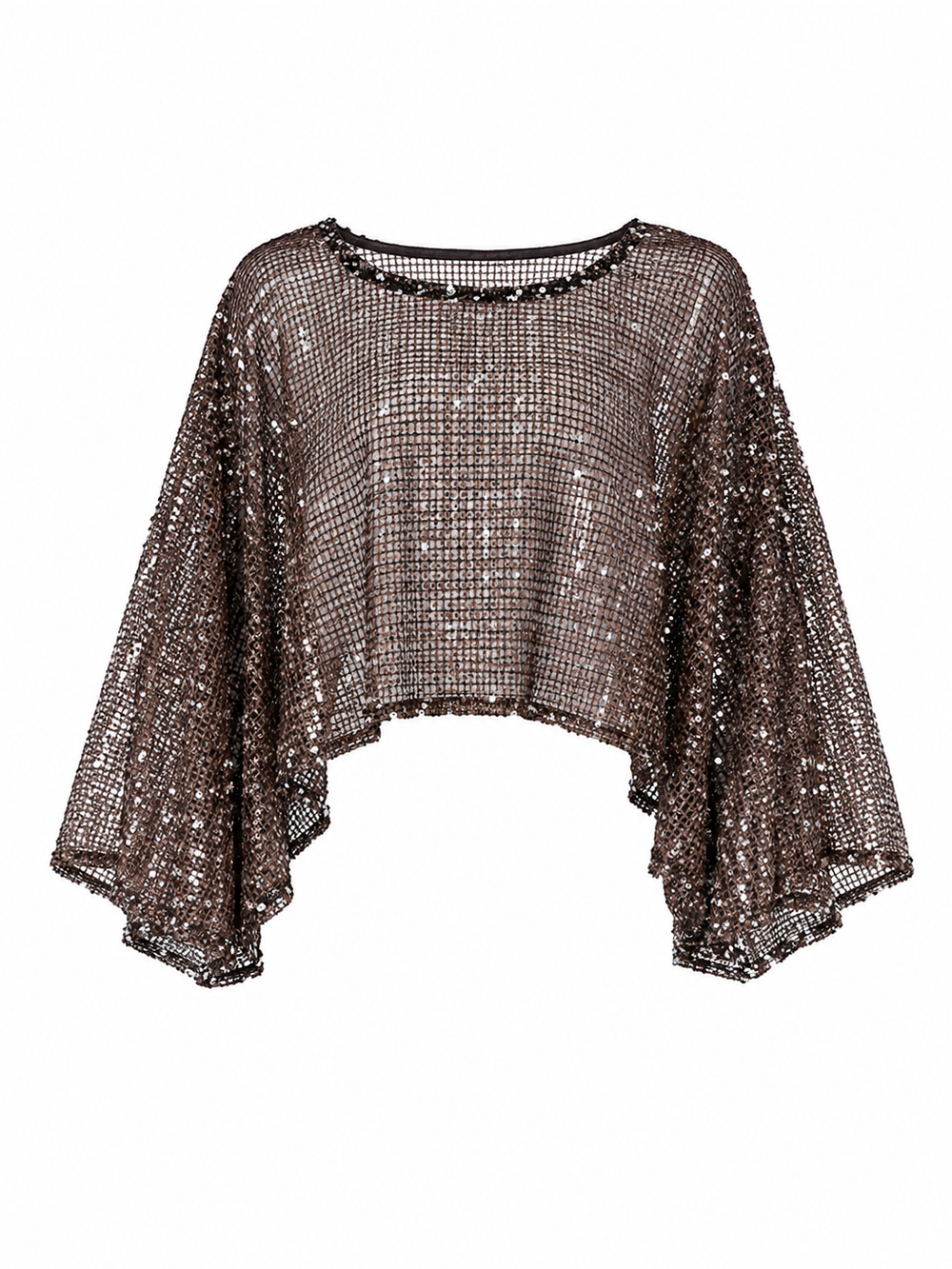 Kahverengi Pullu Bluz - 1119