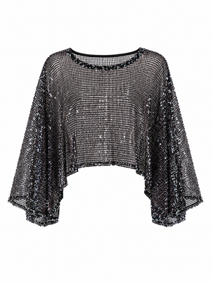 Siyah Pullu Bluz - 1119