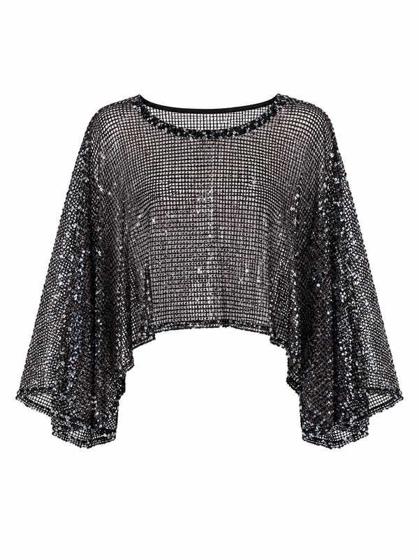 Siyah Pullu Bluz - 1119