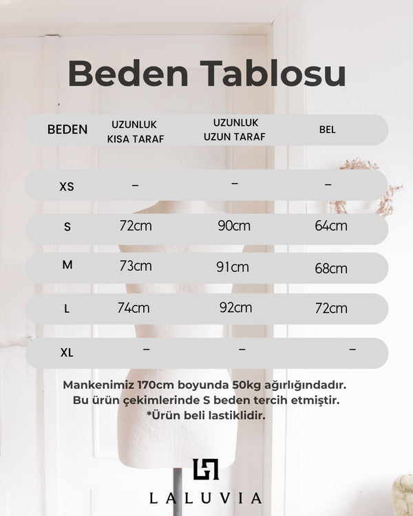 Siyah Beli Drapeli Asimetrik Etek - 2y3366