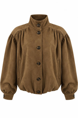 Taba Vatkalı Süet Bomber Ceket - 5180