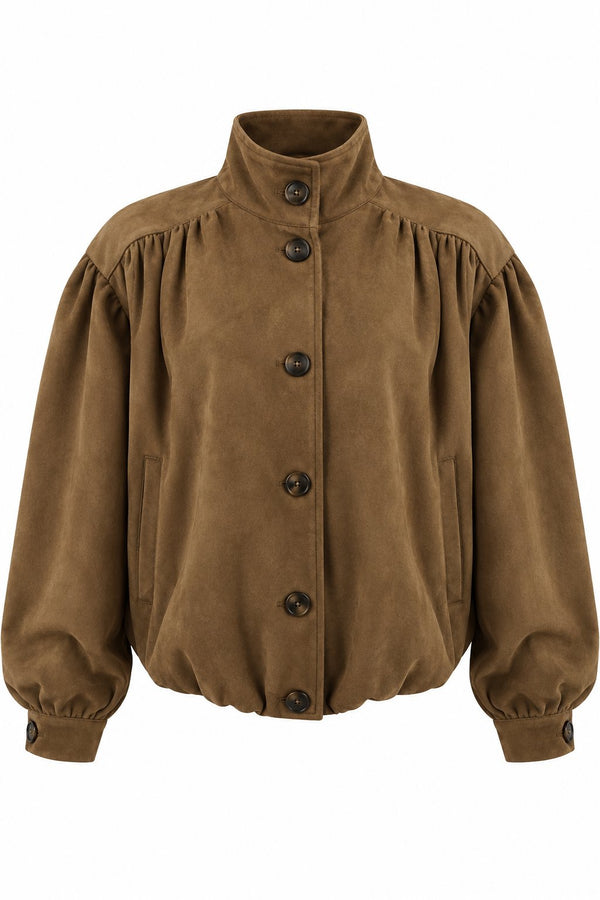 Taba Vatkalı Süet Bomber Ceket - 5180