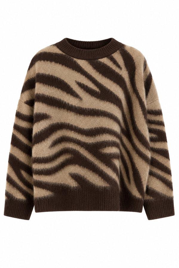 Kahverengi Zebra Desen Kazak - 1250