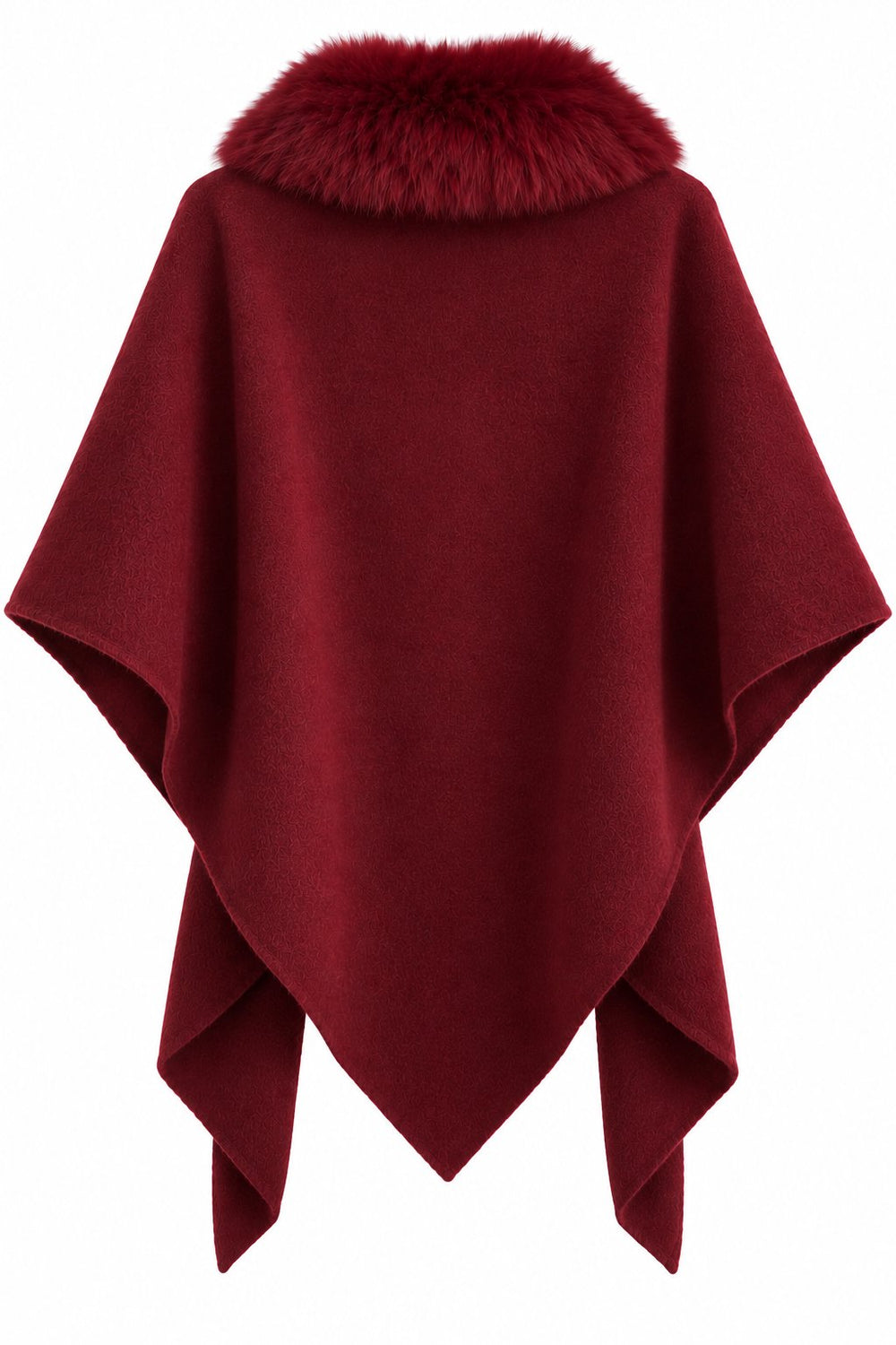 Bordo Kürklü Şal - 9090