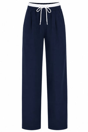 Lacivert Yandan Fermuarlı Pantolon - 2y3340