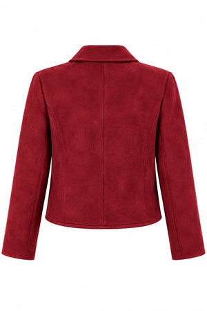 Bordo Çift Cepli Nubuk Ceket - 2y4456