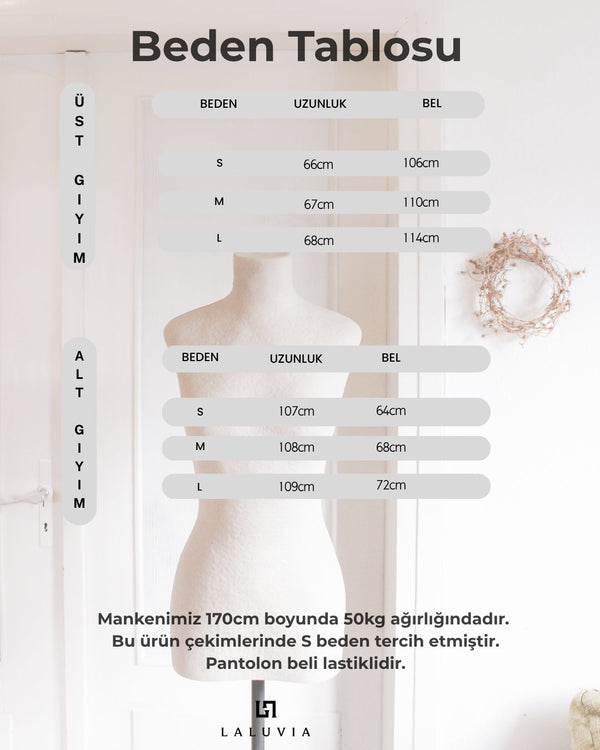 Kahverengi Bağlamalı Kimono Takım - 2y8567