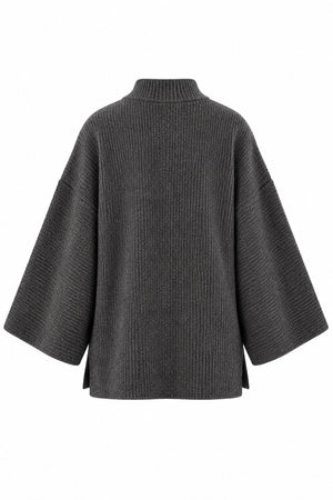 Antrasit Fitilli Oversize Kazak - 2y26808