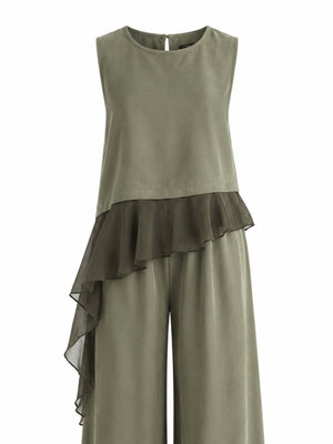 Haki Garnili Bluz Pantolon Takım - 51391