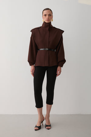 Acı Kahve Valeria Kemerli Ceket - 1000