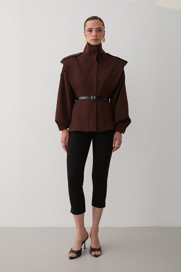 Acı Kahve Valeria Kemerli Ceket - 1000