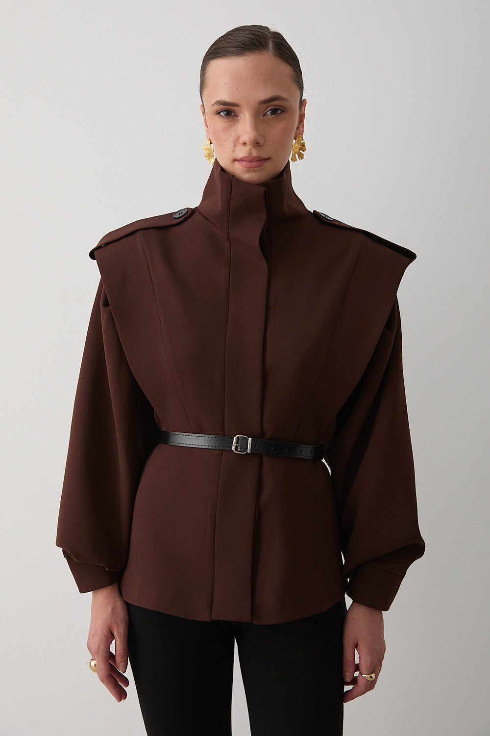 Acı Kahve Valeria Kemerli Ceket - 1000