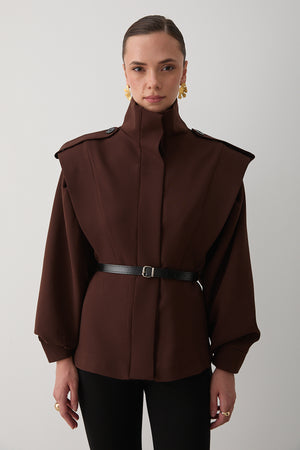 Acı Kahve Valeria Kemerli Ceket - 1000