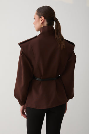 Acı Kahve Valeria Kemerli Ceket - 1000