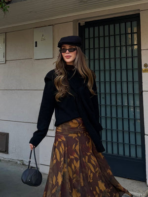 Siyah Şal Detaylı Kazak - 251180