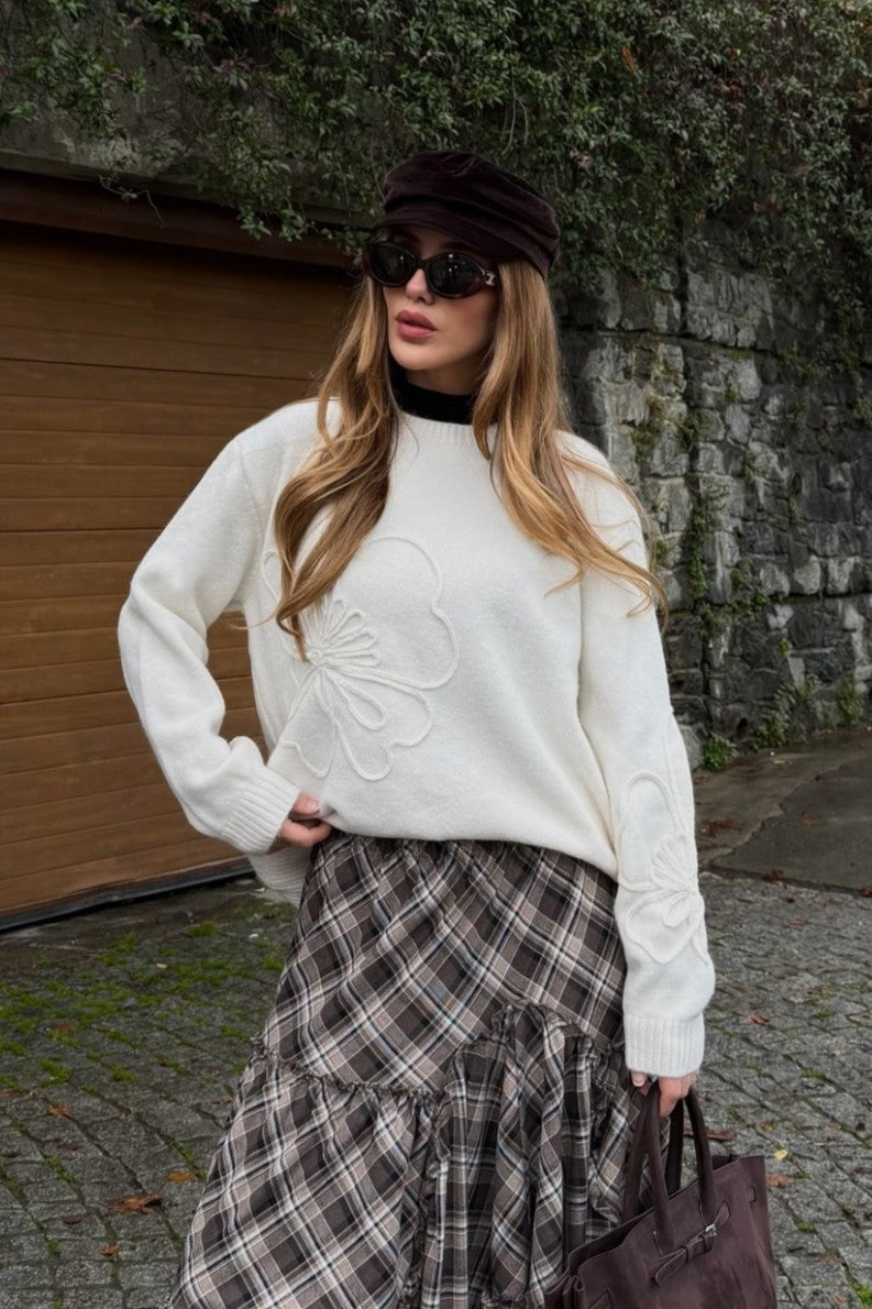 Krem Süzeneli Kazak - 251085