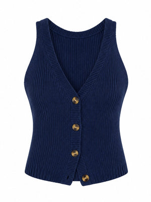 Lacivert Chic Yelek - 1354
