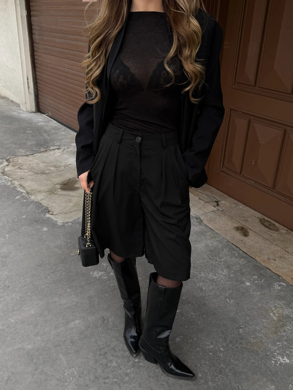 Siyah Bermuda Şort - 40589