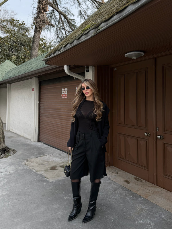 Siyah Bermuda Şort - 40589