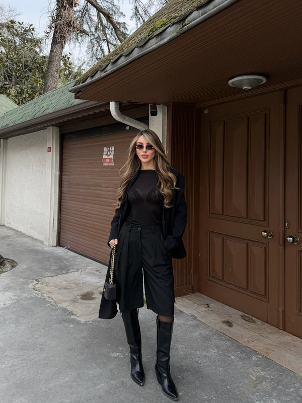 Siyah Bermuda Şort - 40589