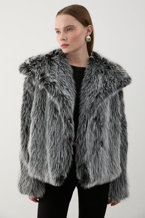 Gri Kırçıllı Britney Kürk - 8900