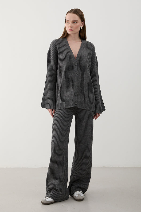 Antrasit Hırkalı Triko Takım - 4600