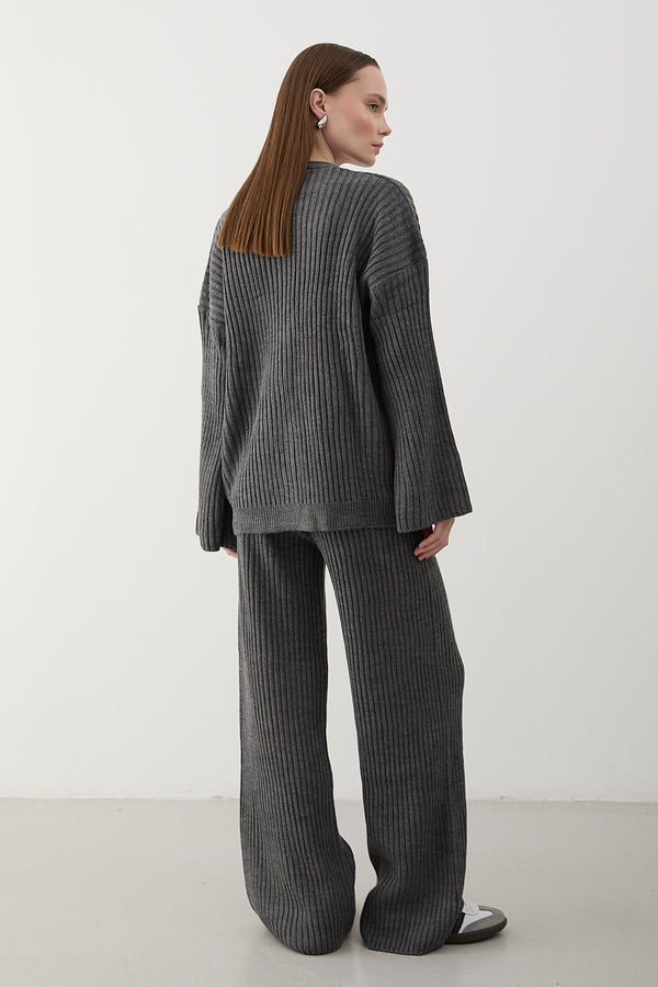 Antrasit Hırkalı Triko Takım - 4600