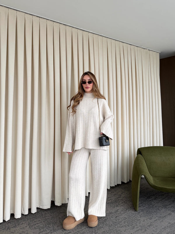 Taş Örme Triko Takım - 98078