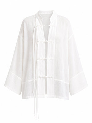 İp Bağcıklı Transparan Kimono - 5098