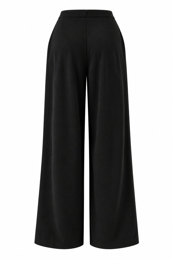 Siyah Pileli Dökümlü Premium Pantolon - 261061