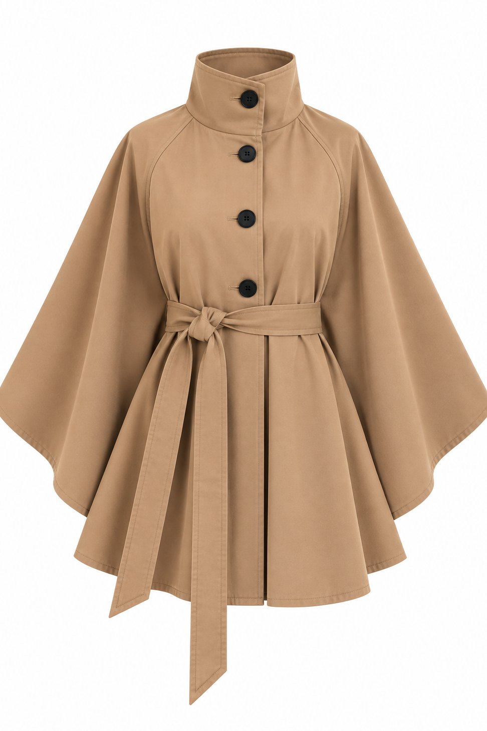 Camel Kemerli Pelerin Trençkot - 3405