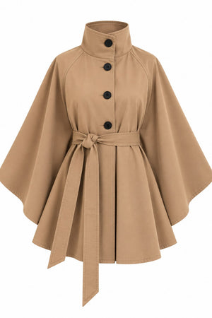 Camel Kemerli Pelerin Trençkot - 3405