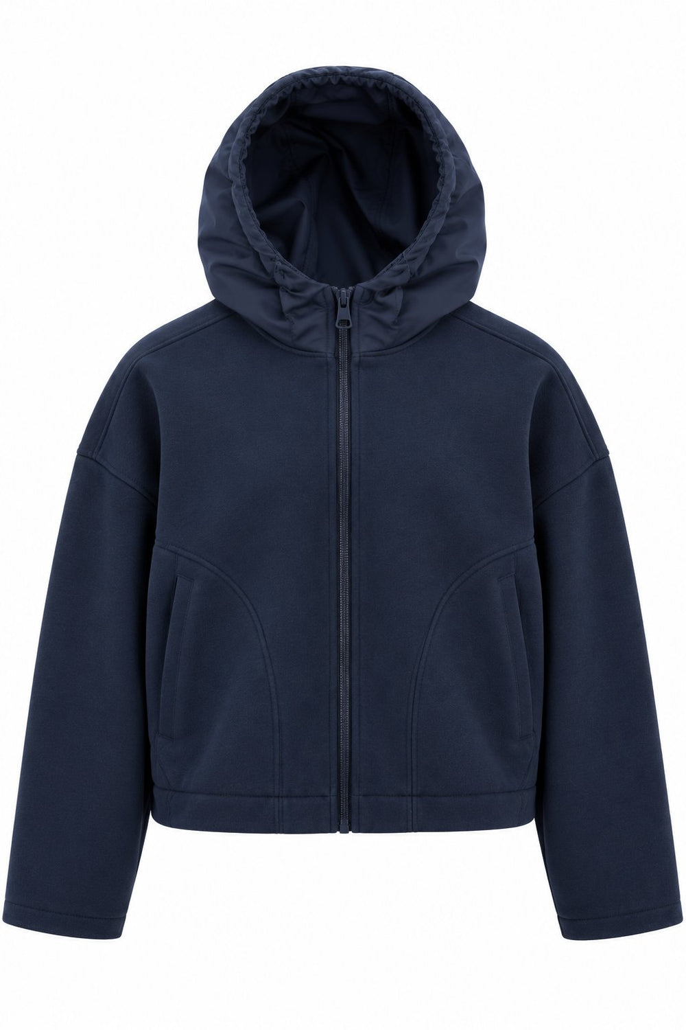 Lacivert Kapüşonlu Fermuarlı Sweatshirt - 1226