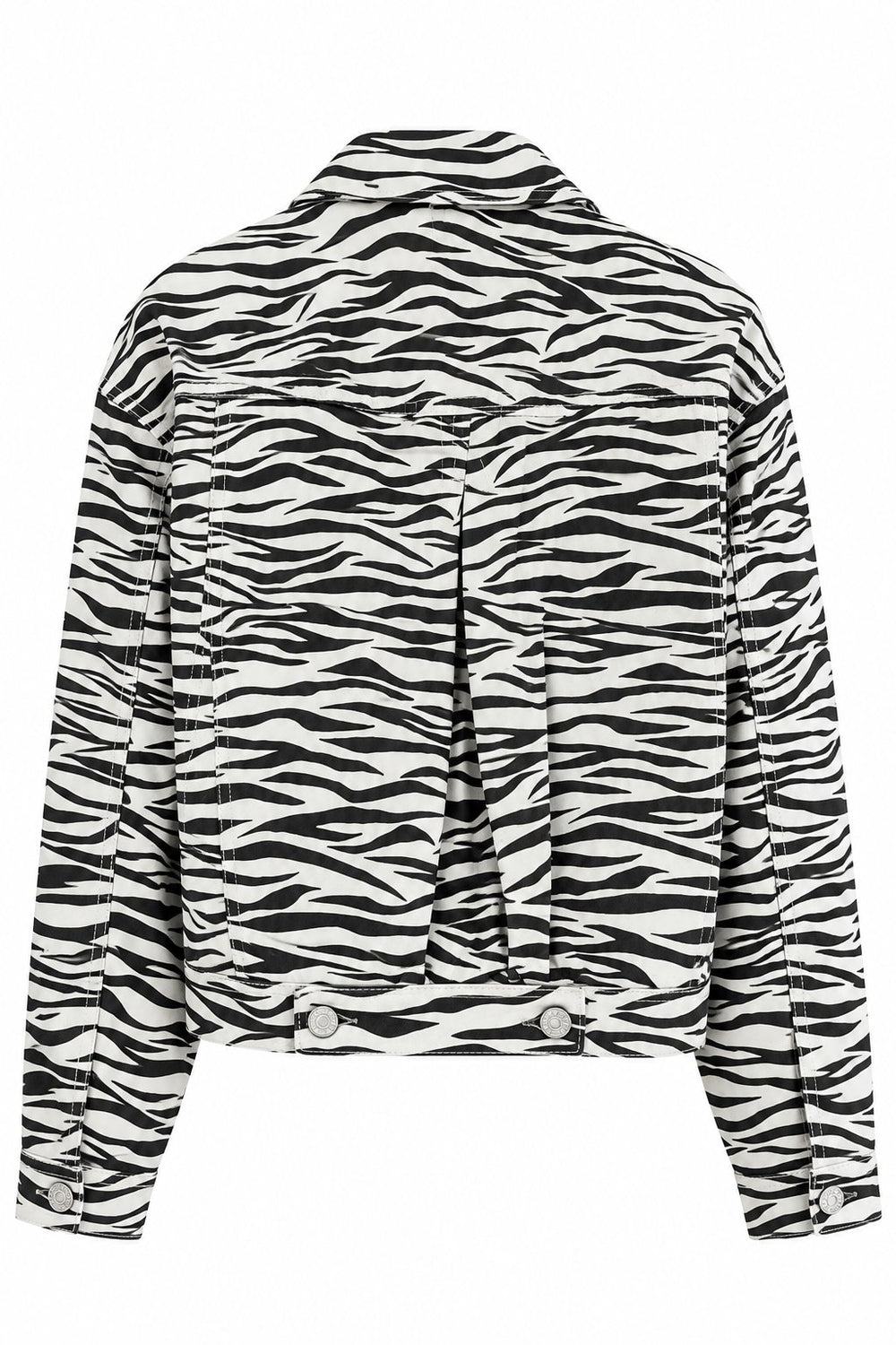 Ekru Zebra Gabardin Ceket - 0198