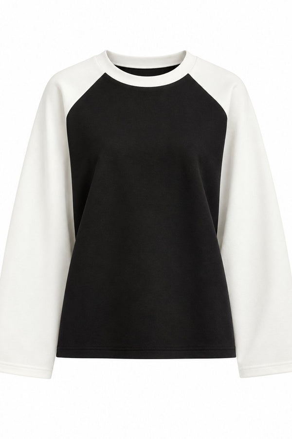 Siyah Reglan Kol Oversize Model Tshirt - 4271