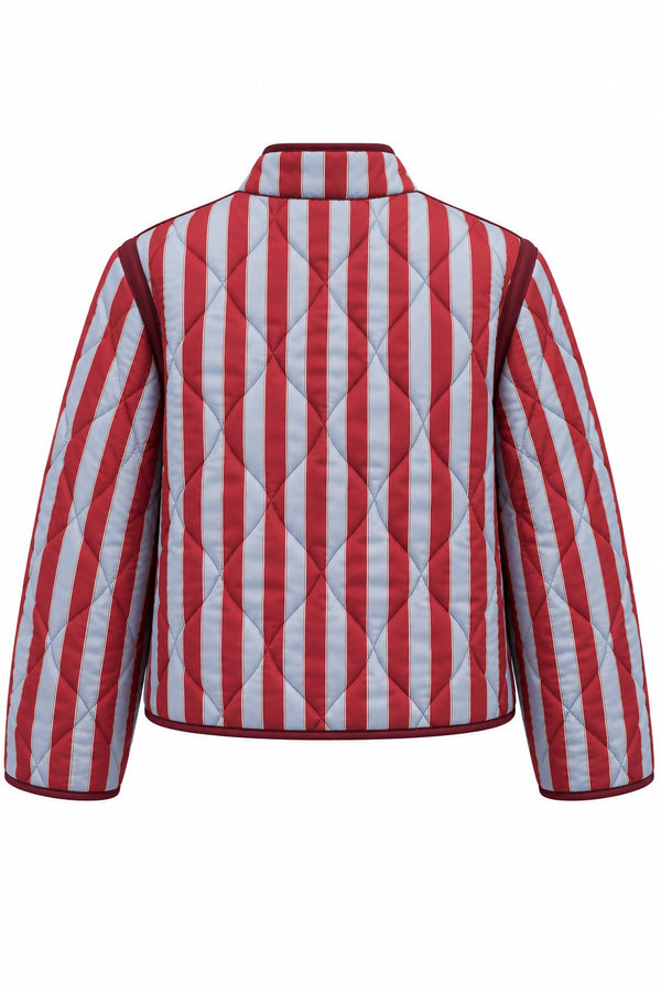 Bordo - Mavi Kapitone Mont - 3461