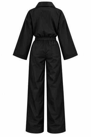 Siyah Bomber Saten Ceket Pantolon İkili Takım - 2y9663 - 51229