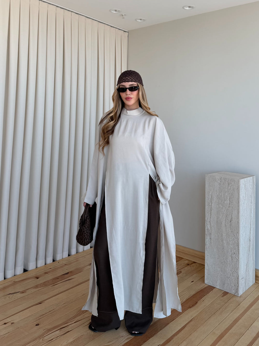 Taş Yırtmaçlı Uzun Tunik - 8515