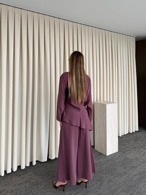 Gül Kurusu Pantolon Ek Parça Detaylı Kimono Takım - 8009