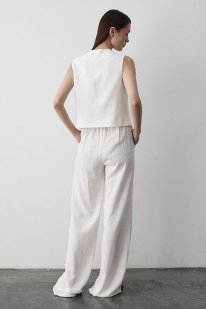 Beyaz 3 Bağcıklı Yelekli Müslin Takım