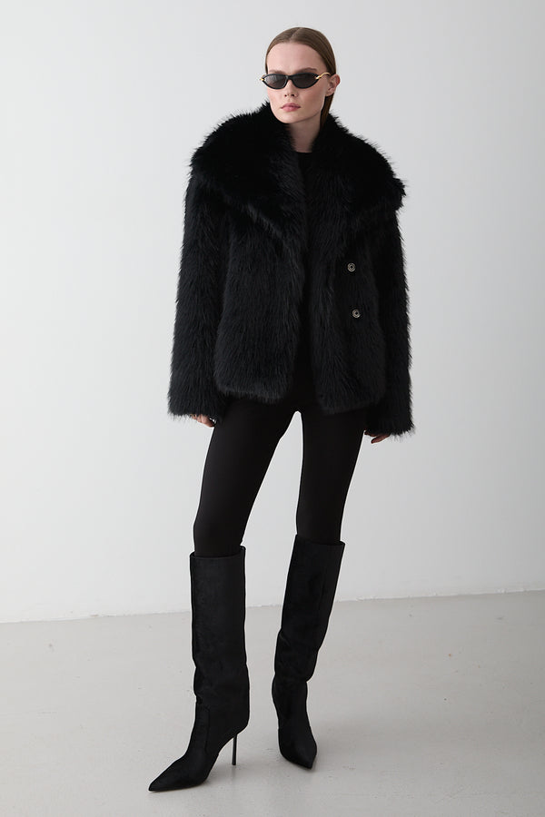 Siyah Britney Kürk - 8900